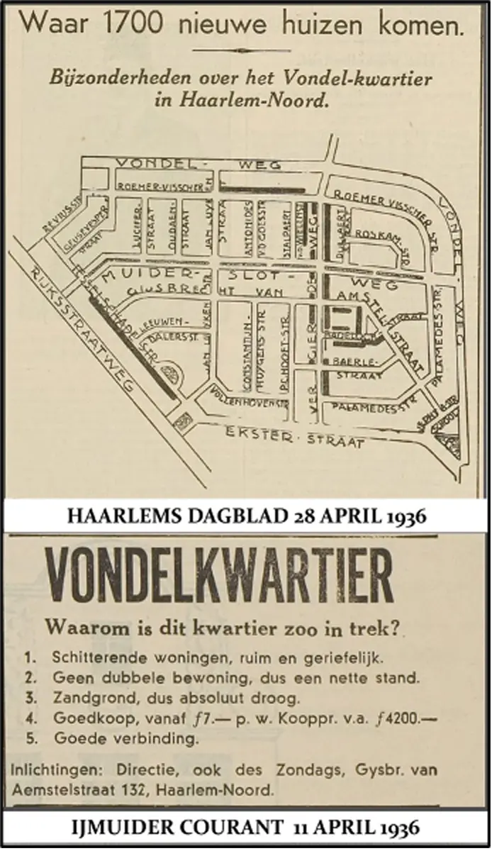 Wijkplatform Leefbaar Vondelkwartier | Haarlem-Noord 1936