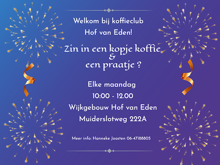 Wijkplatform Leefbaar Vondelkwartier | Koffieclub Hof van Eden